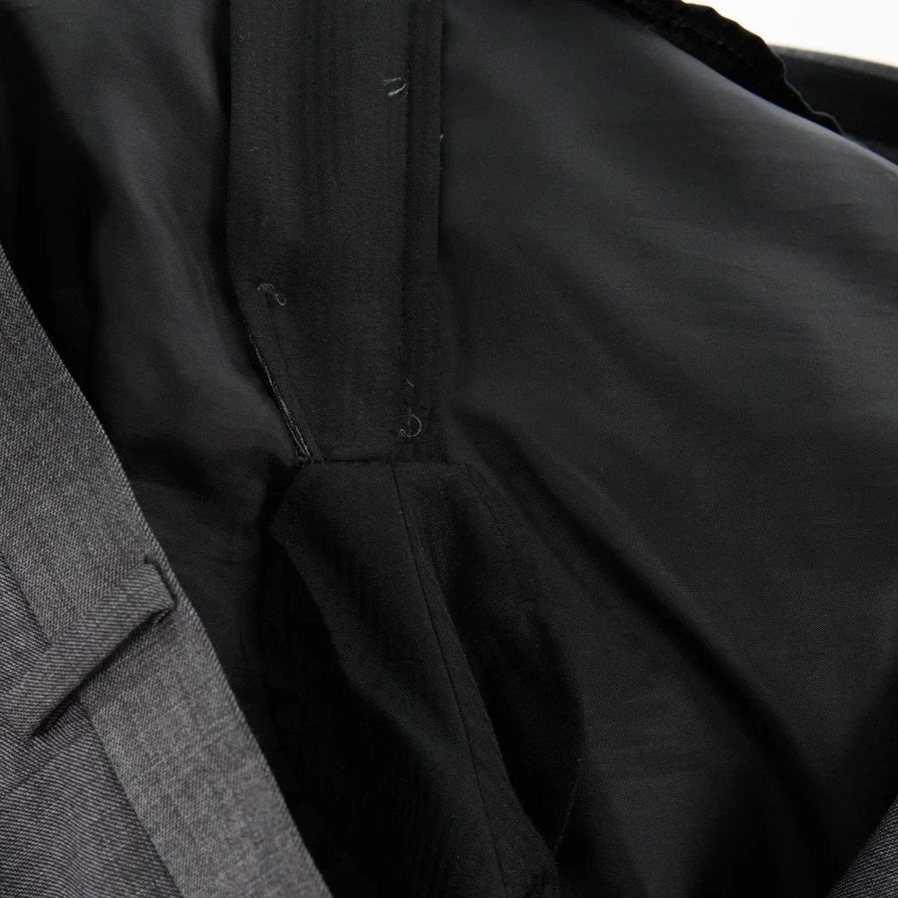 Lauren Ralph Lauren Wool Gray Sharkskin 2 Piece Suit 50R 47 / 29 Flat Front High